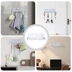 Key Holder Wall Mounted with Screws and Anchors, White Multifunctional Key Hanger with 10 Hooks, Entryway Front Door Kitchen Hallway Garage Office - color: Home-1 White
