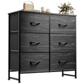 WLIVE Black Dresser for Bedroom, 6 Drawer Dresser, Storage Tower with Fabric Bins, Chest of Drawers for Closet, Living Room, Hallway - color: Charcoal Black Wood Grain Print