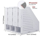 Marte Vanci Collapsible 3 Compartment Magazine Holder Desktop Adjustable Sturdy File Dividers Document Cabinet Rack Display (Light Gray 3 Compartment) - color: Light Gray 3 Compartments