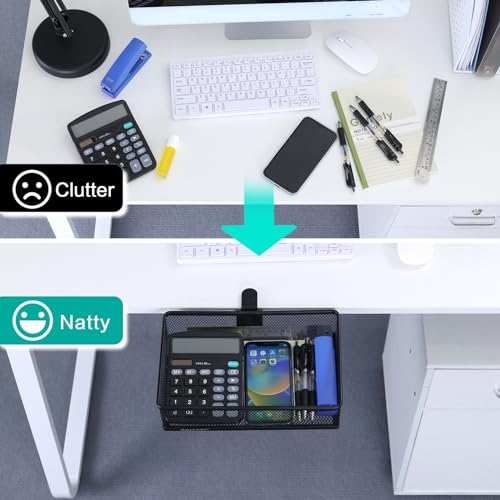 Clip-on Drawer organizers, desk organizer,can be clipped around the table to store small items. (Black - Big), Bronze Gold - style: Black - Big