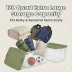2 Pack 120 Quart Clear Container,Extra Large Plastic Storage Bin with Lid,Stackable Organizer Bins,for Closet, Bedroom, Shelving Units and Everyday Home Storage