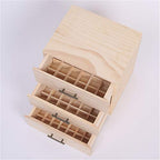 Pure Vie Wooden Essential Oil Storage Box Home Fragrance Carrier Case, Holds 90 Bottle (Fits 5-15ml) - Aromatherapy Organizer Makeup Nail Polish Perfume Container - Keep Your Oil Safe & Space Saver