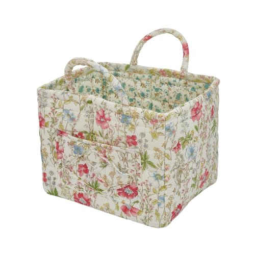 Quilted Laundry Basket with Handles, Aesthetic Collapsible Fabric Storage Basket for Clothes, Diapers & Toys - Multi-Purpose Boho Organizer Tote for Car, Home & Picnic (G) - color: G