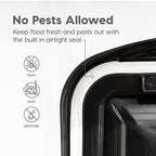 IRIS USA 50 Lbs / 65 Qt WeatherPro Airtight Pet Food Storage Container with Removable Casters, for Dog Cat Bird and other Pet Food Storage Bin, Keep Fresh, Translucent Body, Easy Mobility, Clear/Black