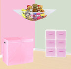 Simple Houseware Double Laundry Hamper with Lid and Removable Bags, Pink - color: Pink