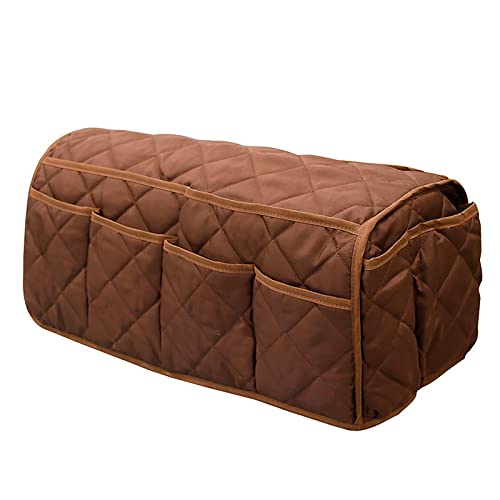Sofa Armrest Organizer, Couch Armchair Caddy Bedside Hanging Pouch Storage Bag, 14-Pocket Waterproof Durable Storage Bag, Suitable for Tablets, Phones, Magazine, TV Remote Control, Coffee - color: Coffee