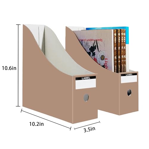 Limitliho 24 Pack Magazine File Holder for Desk, Book Bins for Classroom Library,Office,Home, 10.6" H x 10.2" L x 3.5" W in Cardboard Magazine Organizer (Elegant color) - color: Elegant color