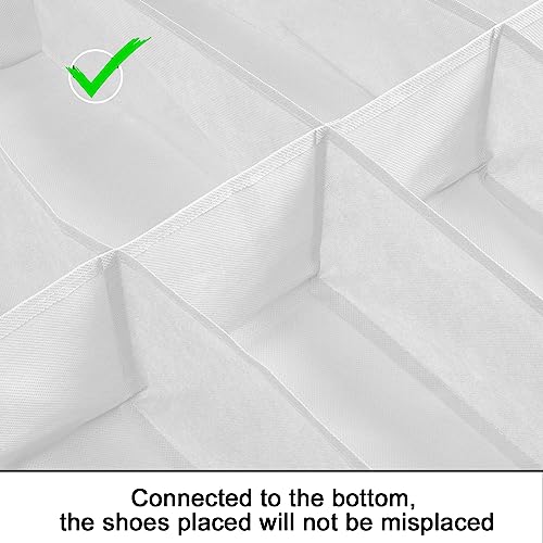 Under Bed Shoe Storage Organizer for Closet 2 Pack- Fits 24 Pairs Underbed Shoes Container Boxes Light Grey - color: Light Grey-24pairs, style: Regular Handle
