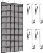 Meolsaek Over the Door Shoe Organizer with 40 Breathable Mesh Pockets, Hanging Shoe Organizer for Door with 4 Metal Hooks, Shoe Organizer for Closet, Bedroom, Bathroom, Pantry, 76.4" x 27.5" x 5"