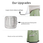 Upgrade Rotary Cheese Grater Shredder with Handle, Strong Suction Base, Multi-purpose Rotary Grater Slicer with 5 Interchangeable Blades for Ice, Vegetables, Fruit, Nuts with Blade Storage Box - color: White+Green