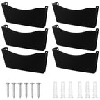 Colarr 6 Pack Expandable Pocket Wall File Holder Plastic Hanging Wall Organizer Space Saving Wallmount File Holder for Office Mail Letter Magazine(Black) - color: Black
