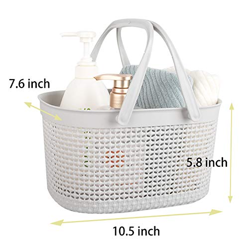 rejomiik Portable Shower Caddy Basket, Plastic Organizer Storage Tote with Handles for Bathroom, College Dorm, Kitchen, Grey - color: Grey, size: 1 pack