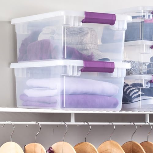 Sterilite 36-Pack 15 Quart ClearView Latch Box, Stackable Organizer Bins with Latching Lids - Clear Plastic Organization Containers for Closet, Bedroom, Shelving Units and Everyday Home Storage - size: 36 Pack, style: 15 Quart