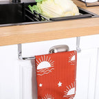2 Pieces Metal Towel Bar Kitchen Cabinet Steel Towel Rack Bar for Hanging on Inside or Outside of Doors, Home Kitchen Bathroom(Silver) - color: Silver