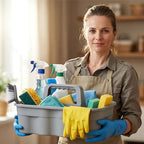 Wesiti 6 Pcs Cleaning Caddy with Handle Large Plastic Housekeeping Shower Basket Cleaning Supplies Organizer for Spray Bottles Brush Home Bathroom Office (Gray) - color: Gray