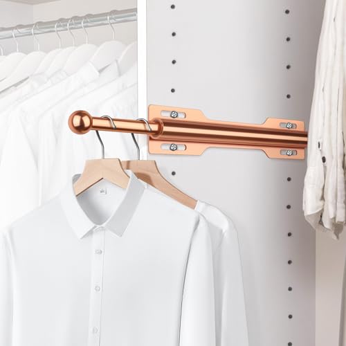 FIRJOY 12" Valet Rod for Closet Pull Out (2 Pack, Rose Gold) - color: Rose Gold, size: 2 Pack