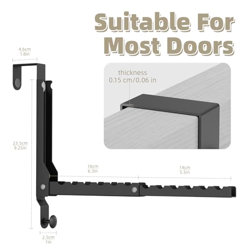 BAKON Over The Door Hangers, Over Door Hooks for Hanging, Small Space Dual Folding Portable Over Door Clothes Hanger for Clothes, Hats, Bags and Towels. (1, Black(Update)) - color: Black(update)