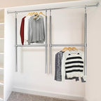 Simple Houseware Adjustable Closet Hanging Rod, Chrome - 2 Pack - color: Chrome, size: 2 Pack