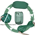 2Pack Collapsible Laundry Basket with Side Pocket, Mesh Pop Up Hamper Portable Carrying Handle, Cruise Room Storage Basket (Beige+Green) - color: Beige+Green