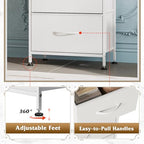 WLIVE Dresser with 4 Drawers, Storage Tower, Organizer Unit, Fabric Dresser for Bedroom, Hallway, Entryway, Closets, Sturdy Steel Frame, Wood Top, Easy Pull Handle, White - color: White