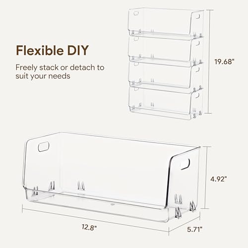 HBlife Clear Acrylic Kids Shoe Rack Baby Toddler Shoe Storage Organizer for Closet Floor Entryway Bedroom, 4 Tier Stackable Small Shoe Rack Shelf Display Stand - size: 4 Tier
