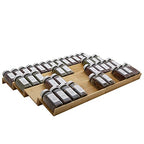 Bamboo Spice Rack Drawer Organizer - 8 Piece Set - 12" Wide, Combine Into 24" Rack (12" or 24") - size: 24"