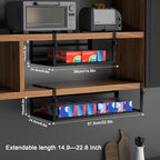 AmonHouseware 2Pack Under Shelf Basket, Adjustable Hanging Under Cabinet Shelf Storage, Hanging Holder Length Stretchable 14.9-22.6Inch for Kitchen Pantry Desk Counter Bookshelf Cupboard (Black) - color: Black