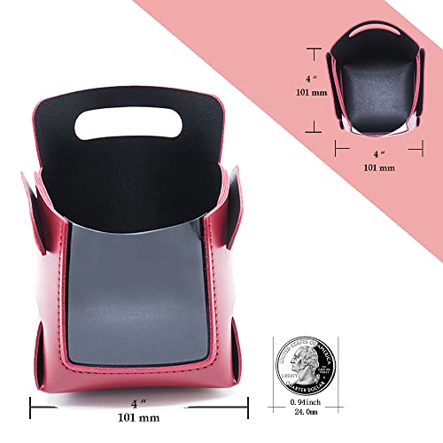 Valet Tray, Key Bowl for Entryway Table with Transparent Window, Small Decorative Holder Basket for Keys, Watches, Coins, Catchall Storage Organizer for Nightstand, Dresser, Red/Black - color: Red