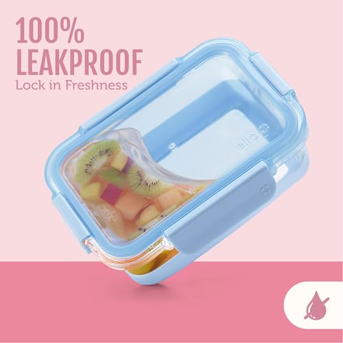 Ello Duraglass Refresh 3.4 Cup Meal Prep Sets 10Pc, 5 Pack Set- Glass Food Storage Container with Silicone Boot and Airtight BPA-Free Plastic Lids, Dishwasher, Microwave and Freezer Safe,Dusk Delight - color: Dusk Delight, size: 3.4 Cup