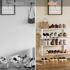 Homeiju Hanging Shoe Organizer,2 Pack Wall Mounted Shoe Rack Holds 12 Pairs,Space Saving Metal Wall Shoe Rack,Hanging Shoe Rack Shoe Holder for Small Space,Entryway,Closet,RV,Camper (White - color: White