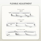 AMERIERGO Dual Monitor Stand Riser- 3 Shelf Screen Stand with Adjustable Length and Angle, 2 Extra Functional Slot Desktop Organizer Stand for PC, Computer, Laptop (White) - color: White