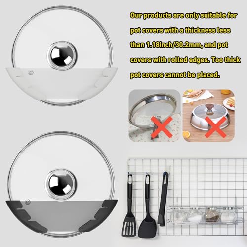 Universal Pot Lid Organizer for Cabinet, 10 Pcs Pan Lids Organizers Inside Cabinet Door Wall Mount Pots Top Storage Rack Holder for Kitchen, Fits 6" to 13.5" (10pcs black) - color: 10pcs black