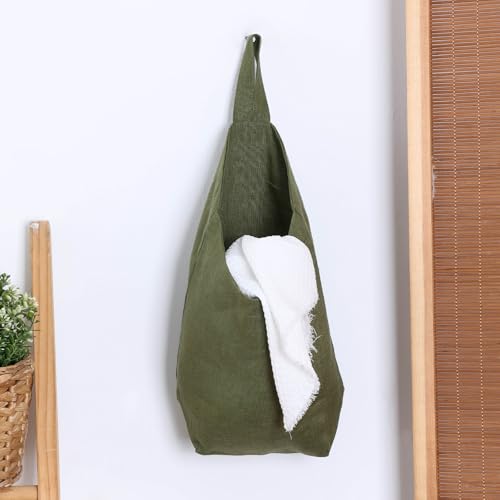 100% Linen Hanging Storage Bags Baskets 2 Pcs, Small Wall Storage Bag for Kitchen, Bedroom, RV Camper Organizer, Sewing Room, Nursery Storage, Kids Room, Army Green - color: Army Green
