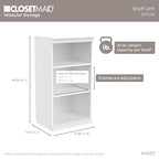 ClosetMaid Modular Storage Shelf Unit with 3 Shelves, White - color: White