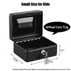 KYODOLED Cash Box with Key,Small Safe Lock Box with Portable Handle,Cash Drawer,5.91"x 4.72"x 3.15" Black Small - color: Black, size: Small