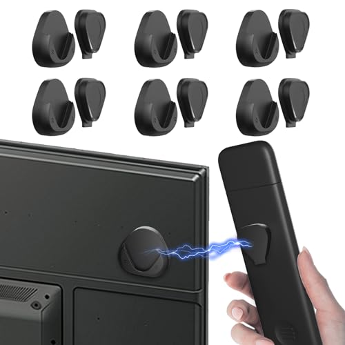 JUMEIHUI Magnetic Remote Control Holder Wall Mount, [Upgraded with Adhesion Promoter] TV Remote Holder Organizer for Bed Headboard & Nightstand, No Drill Sticky Remote Caddy for Roku (Black, 6 Pack) - color: Black