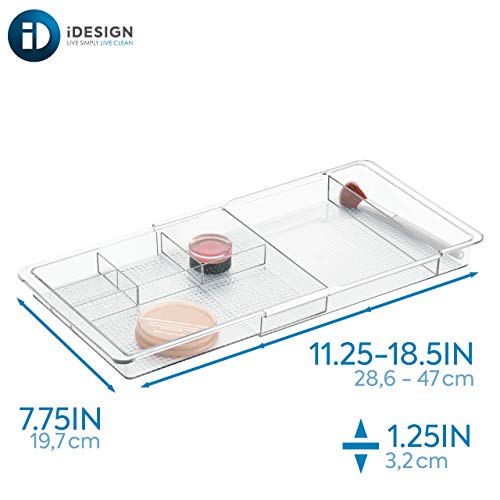 iDesign Expandable Vanity Drawer Organizer, The Clarity Collection – 11.25” to 18.5”, Clear (Pack of 6) - color: Clear, size: Extends up to 18.5 Inches (Pack of 6)