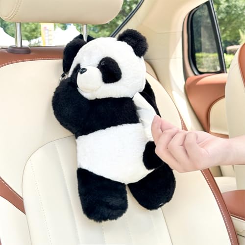 Cute Tissue Box Cover Plush Tissue Box Holder for Car, Home, Decorative Holder/Organizer for Bathroom Vanity Countertop, Nightstands, Office Desk-Panda - color: Panda