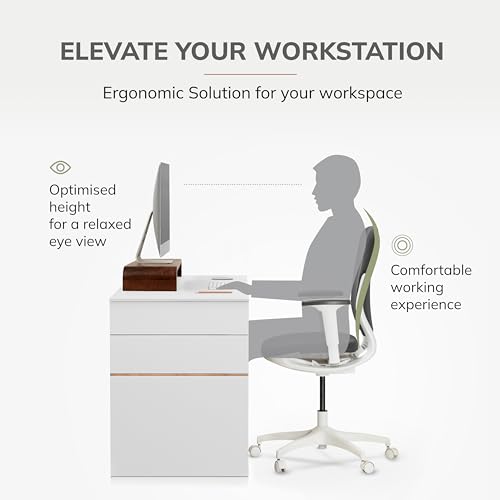 Anji Mountain Wood Monitor Stand Riser Desk Desktop Organizer Table for Home, Office Workspace, Laptop Riser, Ergonomic Design Stand for Gaming Setup, Walnut - color: Walnut, size: Basic Stand Without USB Ports