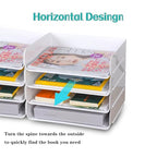 4 Tiers Stackable A4 Paper Trays, Office Desk File Holder, Tidy File Document Letter Book Paper Organizer (4 Tiers,White) - color: White, size: 4 tiers