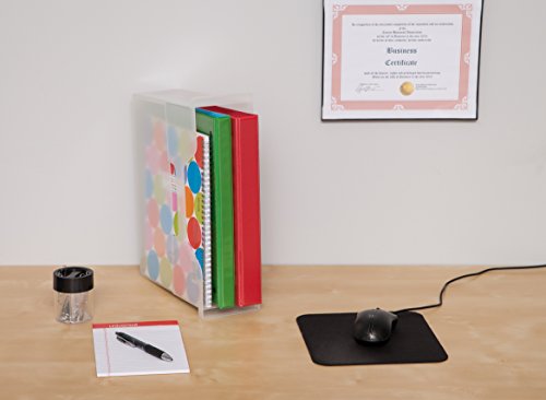 IRIS USA Small Portable Desktop File Box with Open Lid, 6 Pack, Side Handles, Hanging File Folders, Tabs & Inserts, Letter Size, Magazines, Newspapers, Mail, Books, Notebooks, Clear - style: Clear S - 6 Pack
