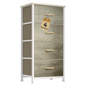 DWVO Dresser with 4 Drawers - Fabric Storage Tower, Organizer Unit for Bedroom, Hallway, Hallway, Closets - Sturdy Steel Frame, Wooden Top & Easy Pull Fabric Bins - color: Oak Greige, style: 4-Drawer