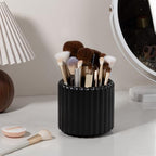Anyoifax 360° Rotating Pen Holder 7 Slots Desk Organizer Removable Pencil Cup Plastic Art Supplies and Accessories Desktop Storage Box Caddy for Office, School, Home (Black) - style: Stripe Black