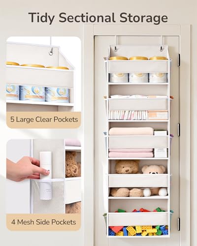ULG 2 Pack 5-tier Over the Door Organizer Beige - color: Beige, size: 2 Pack-5 Tier
