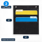 Essex Wares - 2 Pocket File Pocket Chart, Black - Versatile Wall Hanging File Folder Organizer for Classroom, Office, Home, and More - Wall Folder Organizer - Two Pockets - size: 2 Pocket