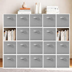 11 Inch Fabric Storage Bins, Storage Cubes, Collapsible Cube Storage Box, Fabric Closet Organizers with Handle for Home, Office, Shelf, Closets, Bedroom, Living Room, Grey, 18 Pack - size: 18 PACK