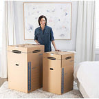 Bankers Box Tall Wardrobe Box 3 Pack, Tape-Free Design, 24" x 24"x 40"(7710501) - style: Tape-Free Large