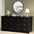 YESHOMY Black Dresser for Bedroom,6 Drawer Dressers, Storage Chest of Drawers for Hallway,Living Room, Entryway - color: Dark Black