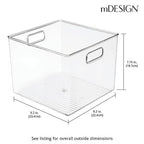 mDesign Plastic Modern Storage Organizer Bin Basket with Handles - 4 Pack - Clear - size: 10 x 10 x 8 (Pack of 4)