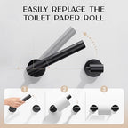 Day Moon™ - Toilet Paper Holder - Modern Roll Holder for Bathroom - 1 Pack - Wall Mount - Classic, Black - color: Matte Black, size: Classic 1 Pack